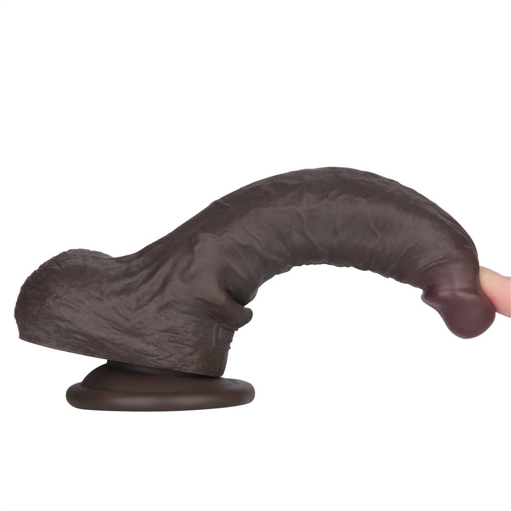 7'' Sliding Skin Pro II Dual Layer Silicone Dong (Black)