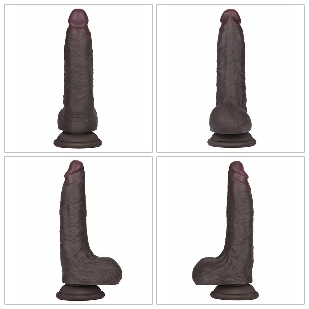 7'' Sliding Skin Pro II Dual Layer Silicone Dong (Black)